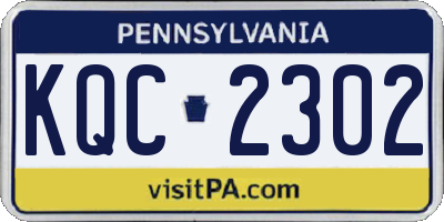 PA license plate KQC2302