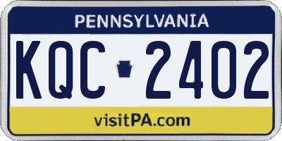 PA license plate KQC2402