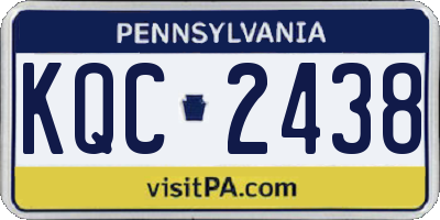PA license plate KQC2438