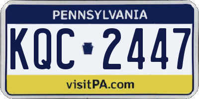 PA license plate KQC2447