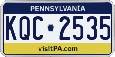 PA license plate KQC2535