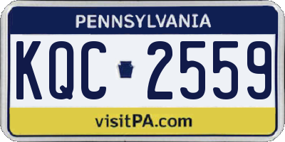 PA license plate KQC2559