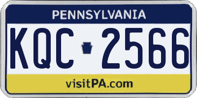PA license plate KQC2566