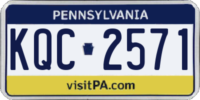 PA license plate KQC2571