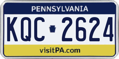 PA license plate KQC2624