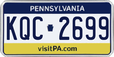 PA license plate KQC2699