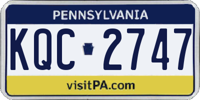 PA license plate KQC2747