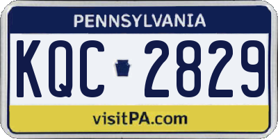 PA license plate KQC2829