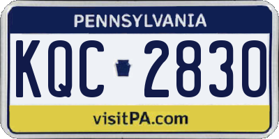 PA license plate KQC2830