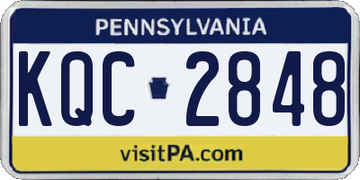 PA license plate KQC2848