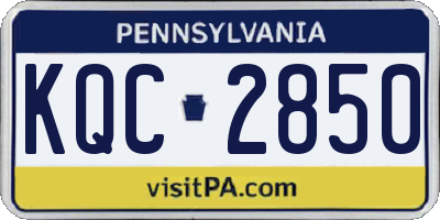 PA license plate KQC2850