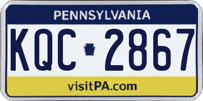PA license plate KQC2867