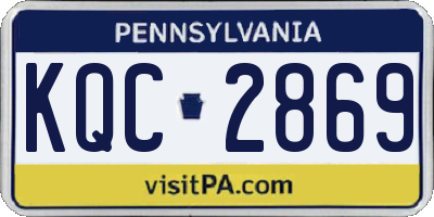 PA license plate KQC2869