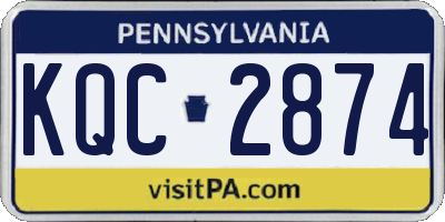 PA license plate KQC2874