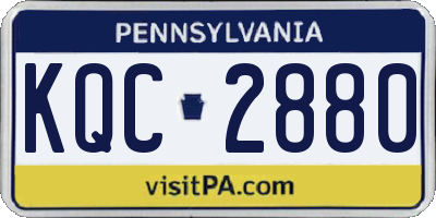 PA license plate KQC2880