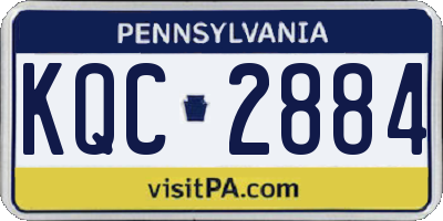 PA license plate KQC2884