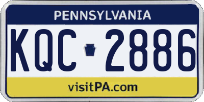 PA license plate KQC2886