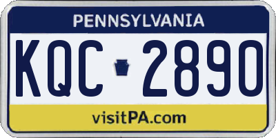 PA license plate KQC2890