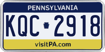 PA license plate KQC2918
