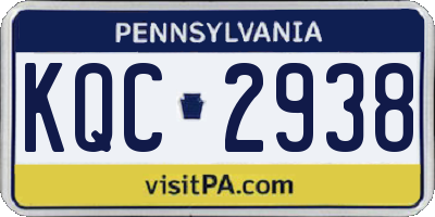 PA license plate KQC2938