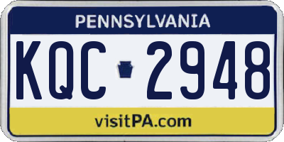 PA license plate KQC2948
