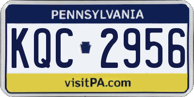 PA license plate KQC2956