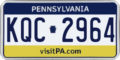 PA license plate KQC2964