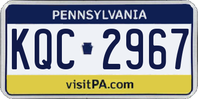 PA license plate KQC2967