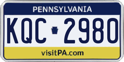 PA license plate KQC2980