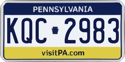 PA license plate KQC2983