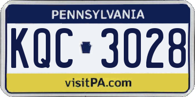 PA license plate KQC3028