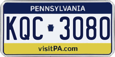 PA license plate KQC3080