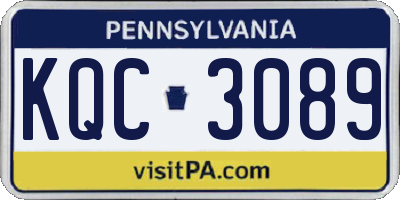 PA license plate KQC3089