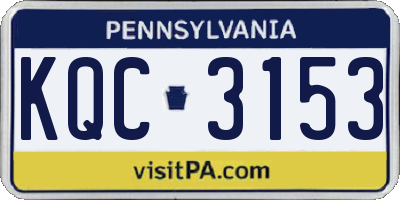 PA license plate KQC3153