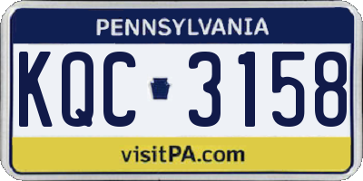 PA license plate KQC3158