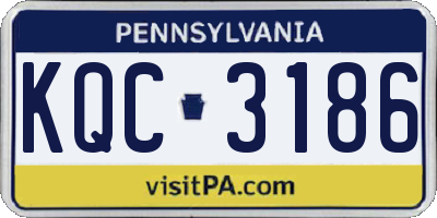 PA license plate KQC3186