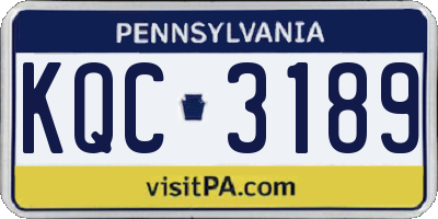 PA license plate KQC3189
