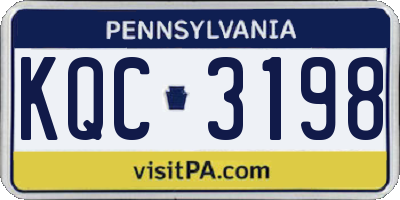 PA license plate KQC3198