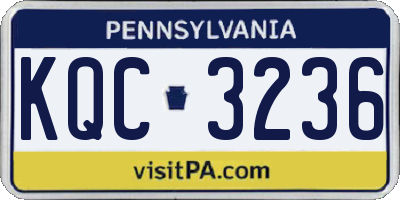 PA license plate KQC3236