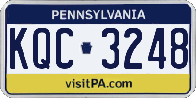 PA license plate KQC3248