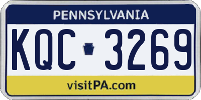 PA license plate KQC3269