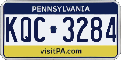 PA license plate KQC3284