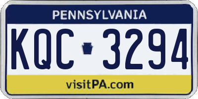 PA license plate KQC3294