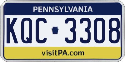 PA license plate KQC3308