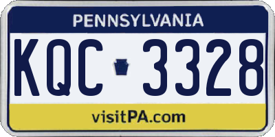 PA license plate KQC3328