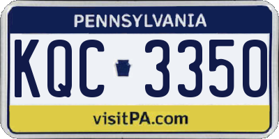 PA license plate KQC3350