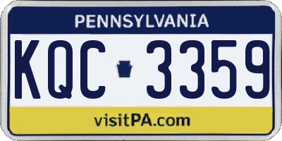 PA license plate KQC3359