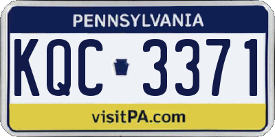 PA license plate KQC3371