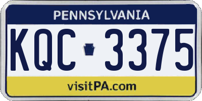 PA license plate KQC3375