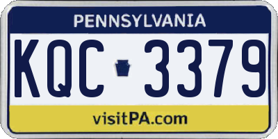 PA license plate KQC3379